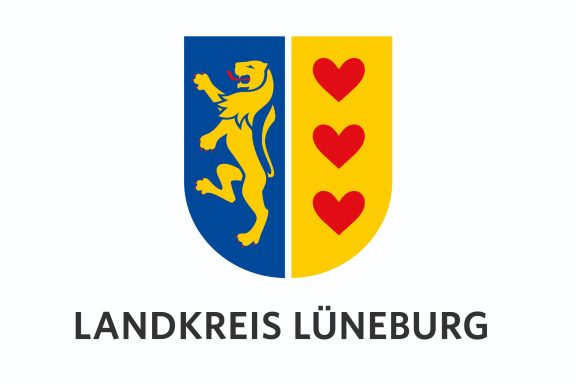 Landkreis Lüneburg Wappen des Landkreises Lüneburg: Löwe und drei Herzen in Gelb und Blau.